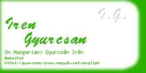 iren gyurcsan business card